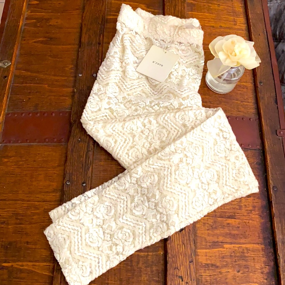 A’Reve Ivory lace leggings